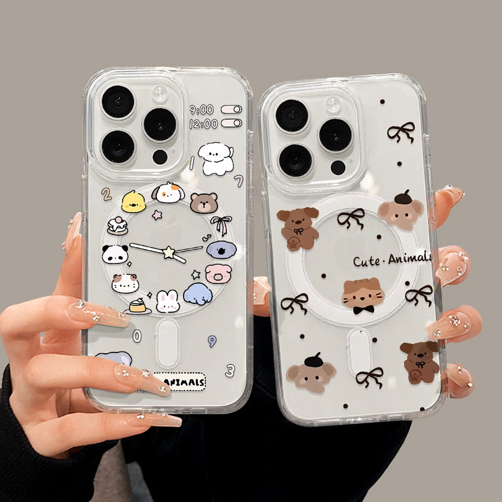 Magnetic Phone Case - Cute Cartoon Animals Phone Case For