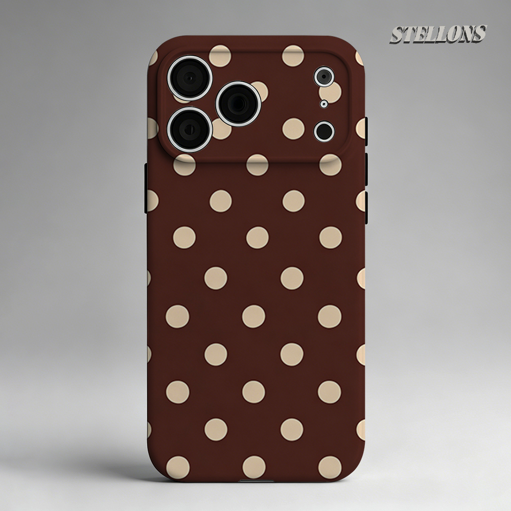 Magnetic Phone Case - Brown Beige Polka Dot Phone Case