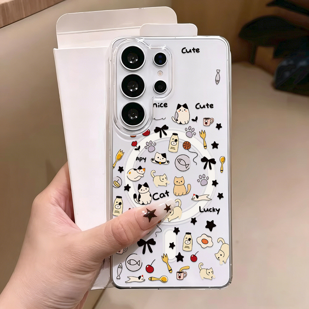 Magnetic Phone Case - Cute Cat Magnetic Phone Case For