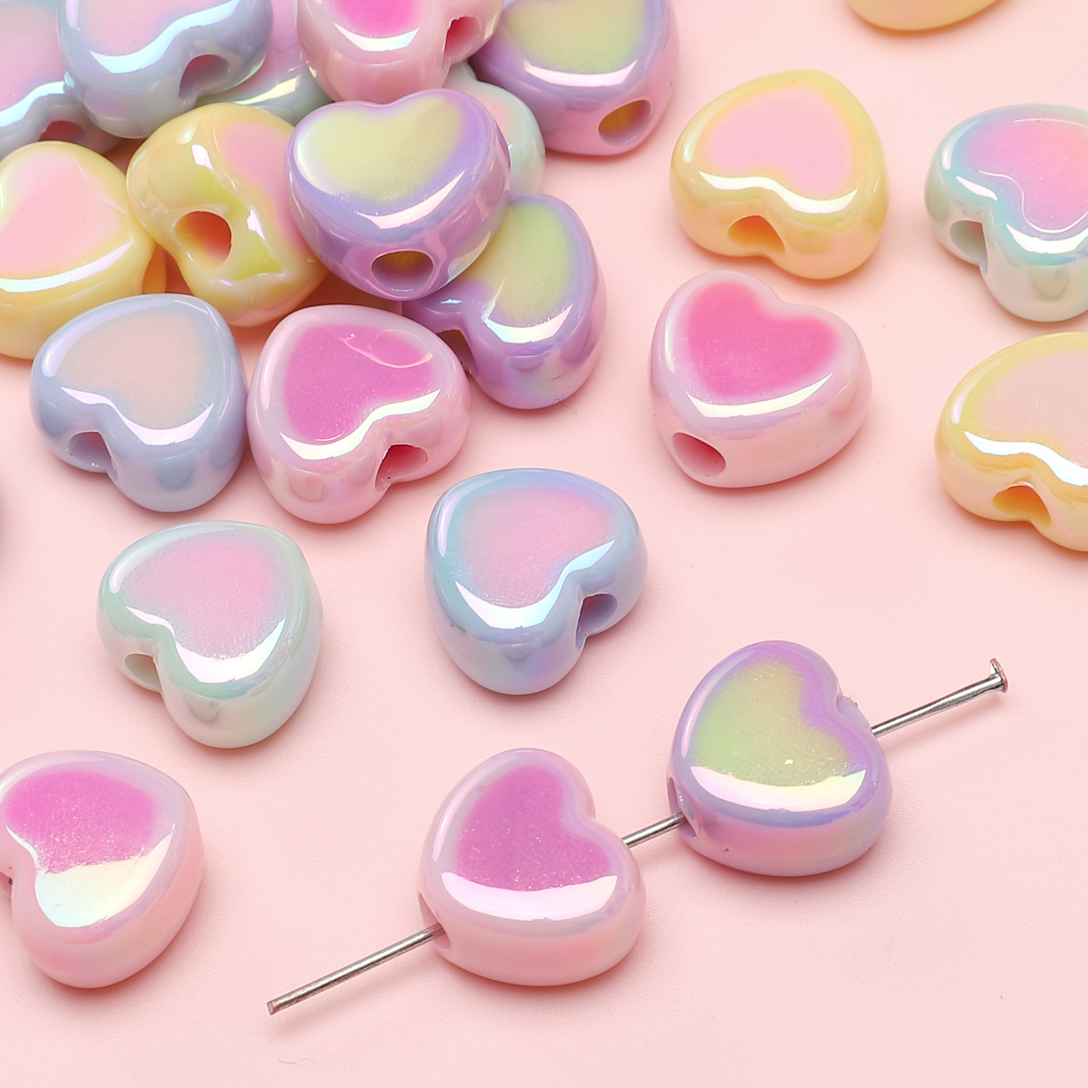 Phone Accessories Beads - 15x13mm 5pcs Heart Beads Acrylic Spacer