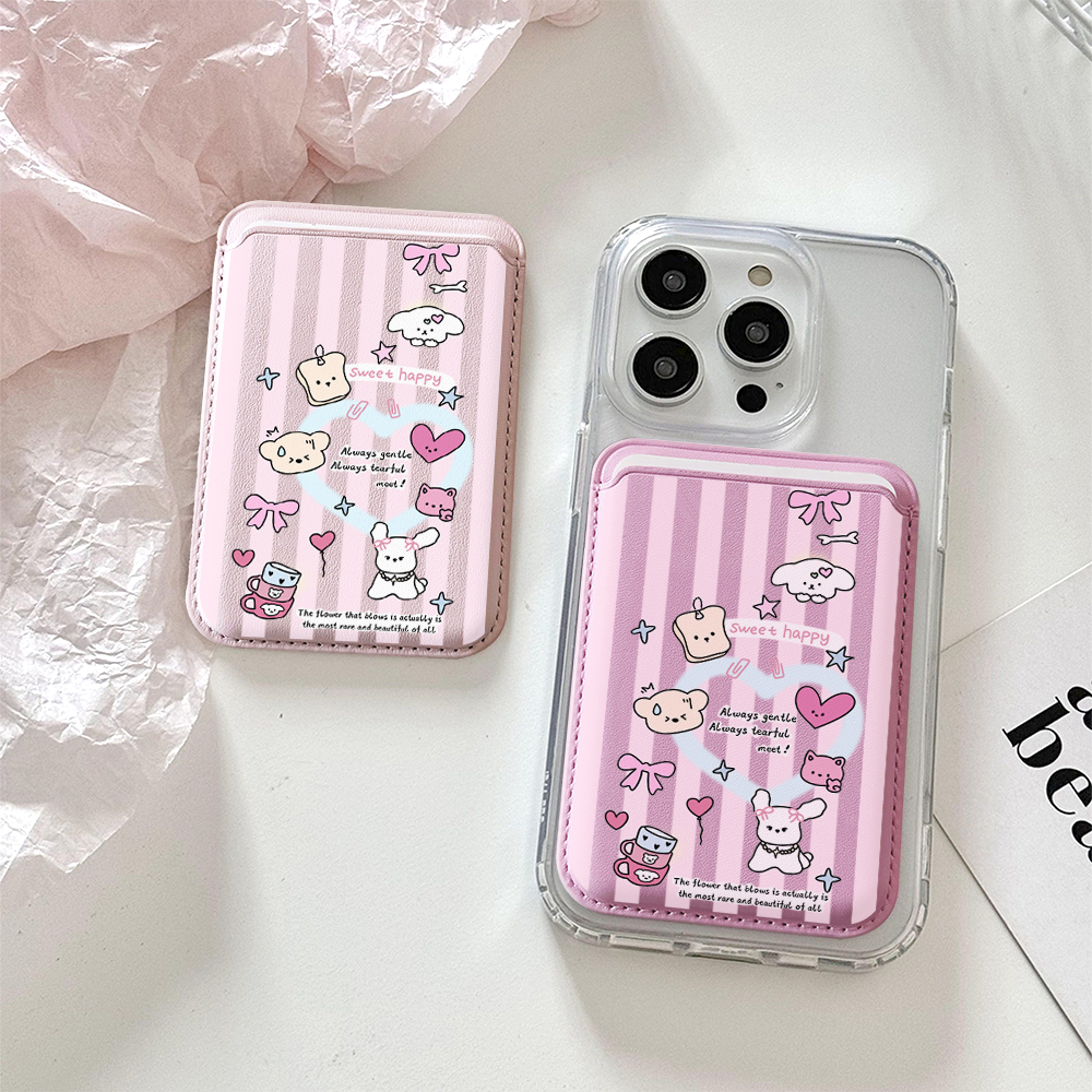 Phone Accessories Crochet - Cute Girly Sketch Style Leather Phone