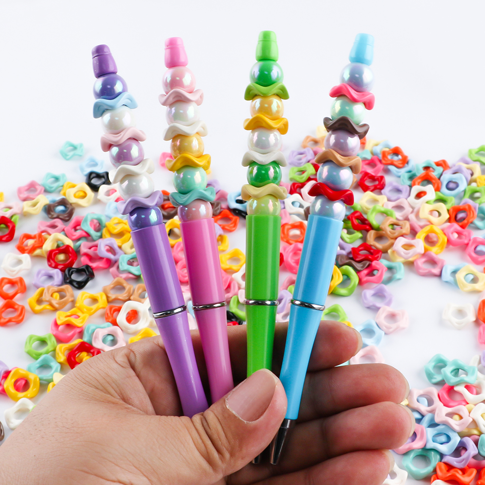Phone Accessories Beads - 25Pcs15MM Wavy Big Hole Stack Bead