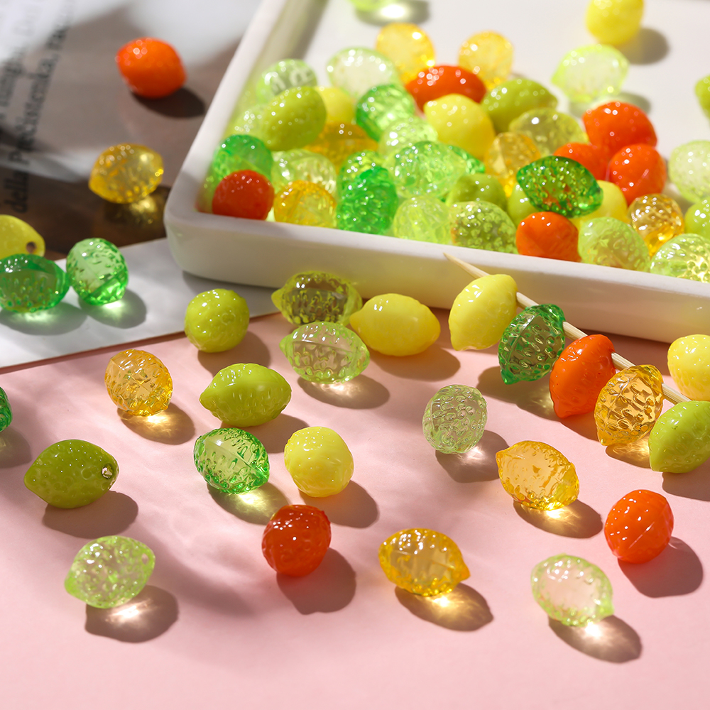 10pcs Acrylic Lemon Shaped Bea - Phone Accessories Beads ulasan dan harga