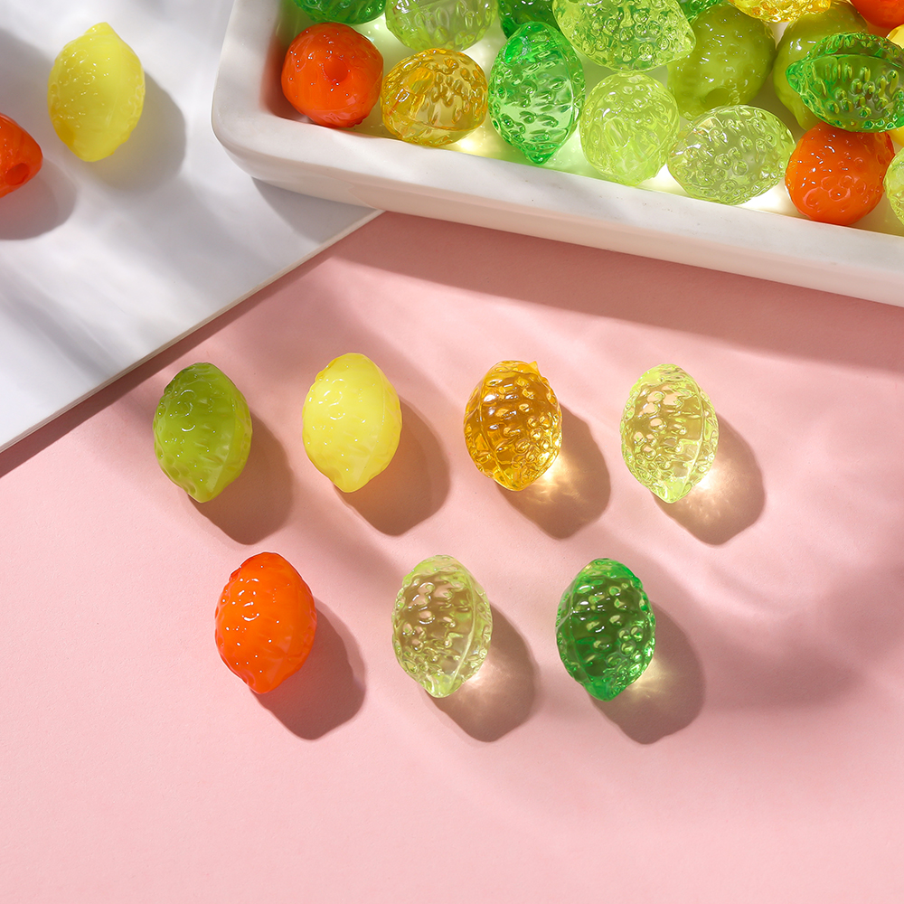 10pcs Acrylic Lemon Shaped Bea - Phone Accessories Beads ulasan dan harga