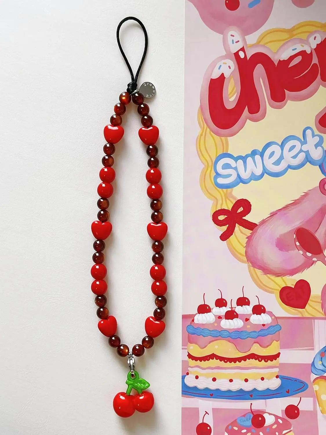 Cute Beaded Phone Charm Wrist  - Phone Accessories Beads ulasan dan harga