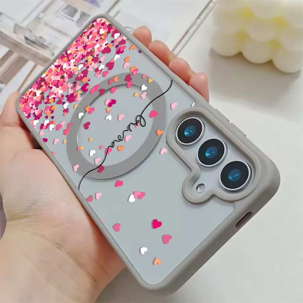 Pink Heart Print Phone Case Fo - Magnetic Phone Case ulasan dan harga