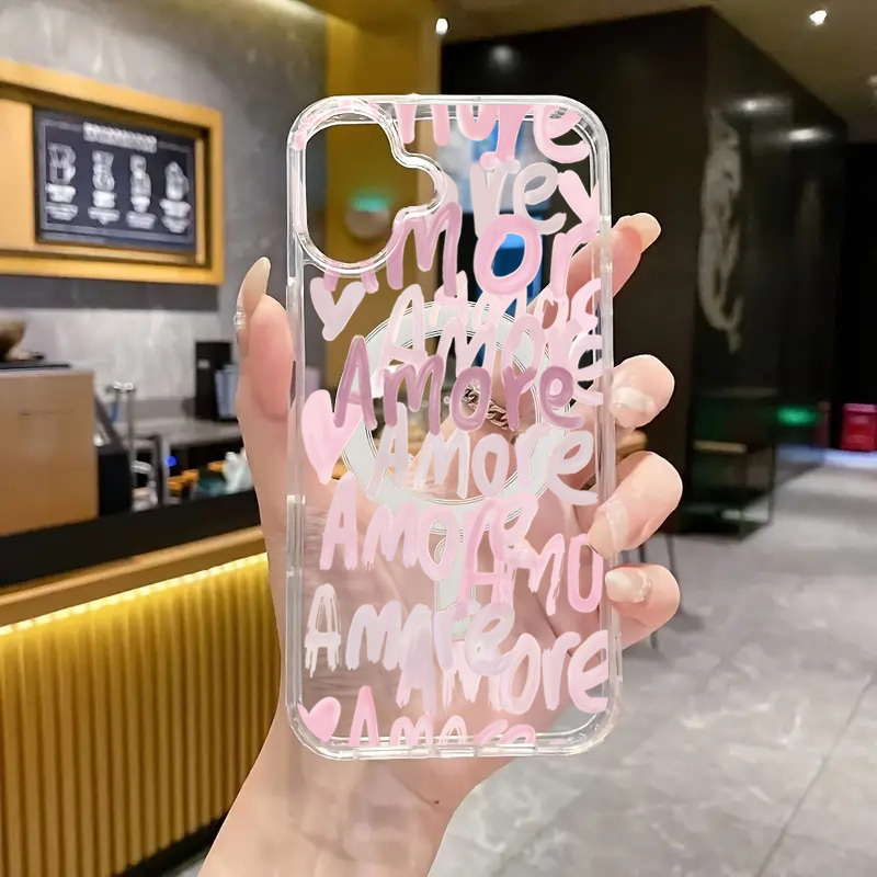 Amore-Love Romantic Pink Lette - Magnetic Phone Case ulasan dan harga