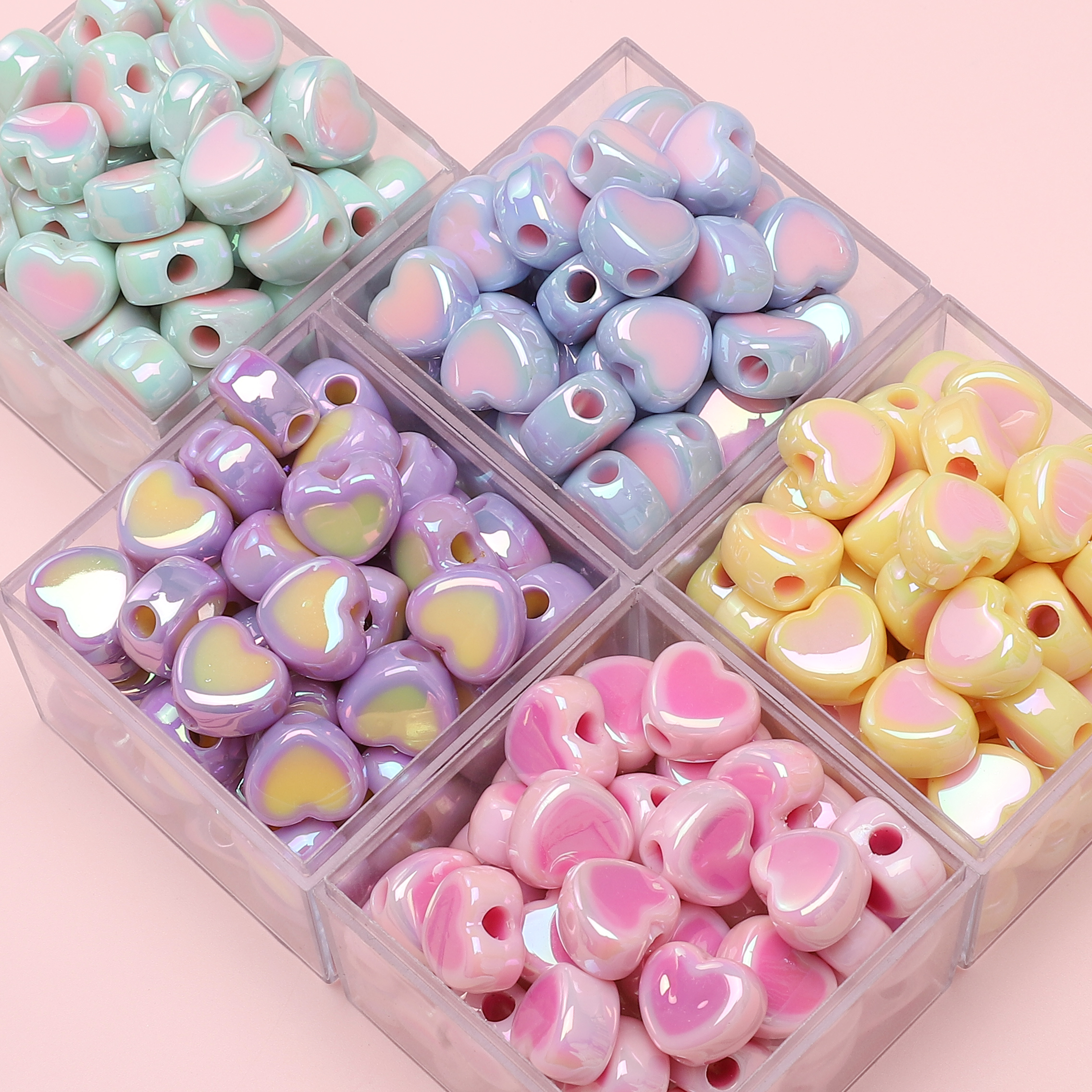 15x13mm 5pcs Heart Beads Acryl - Phone Accessories Beads ulasan dan harga