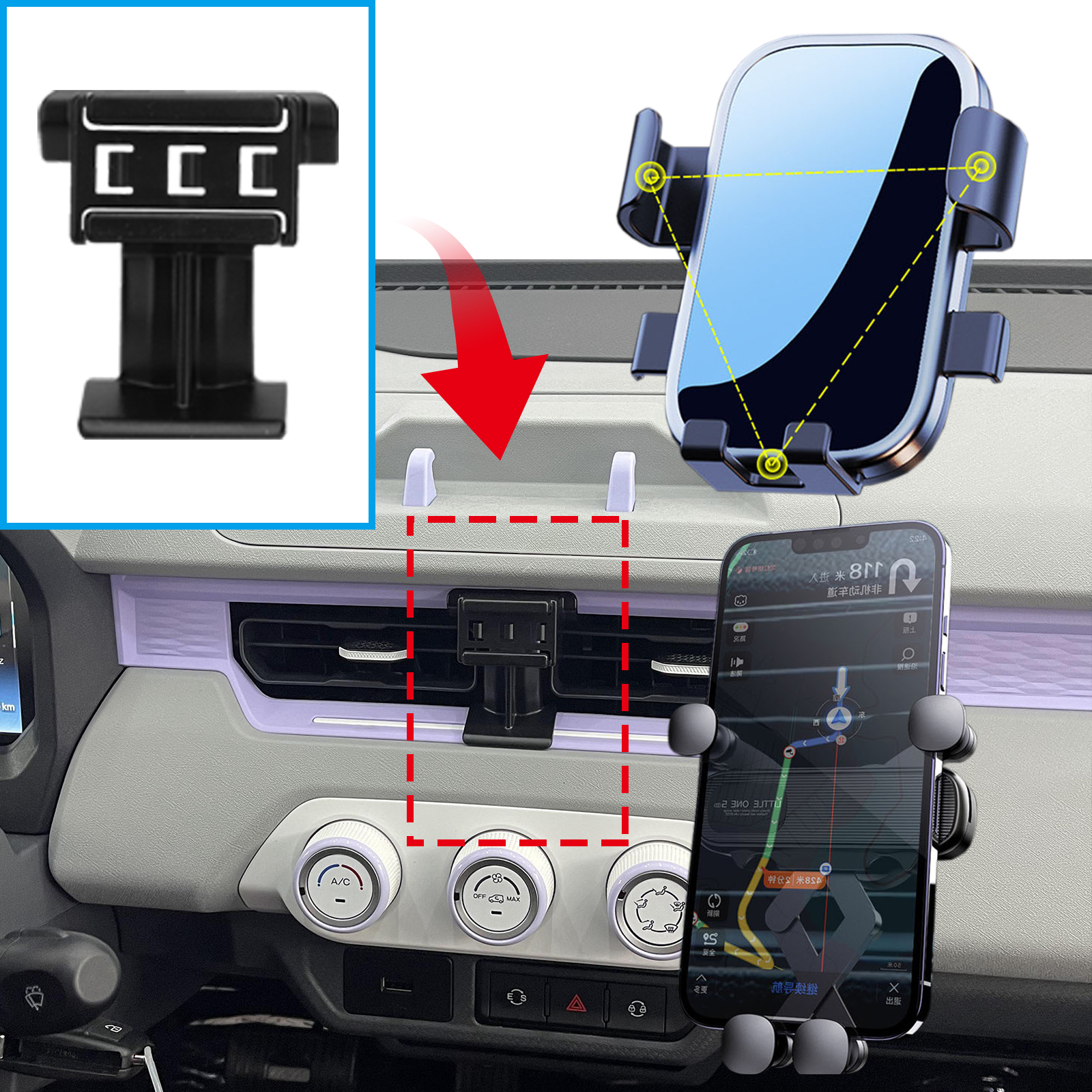 Car Mobile Phone Holder for Ch - Qq Phone Accessories ulasan dan harga