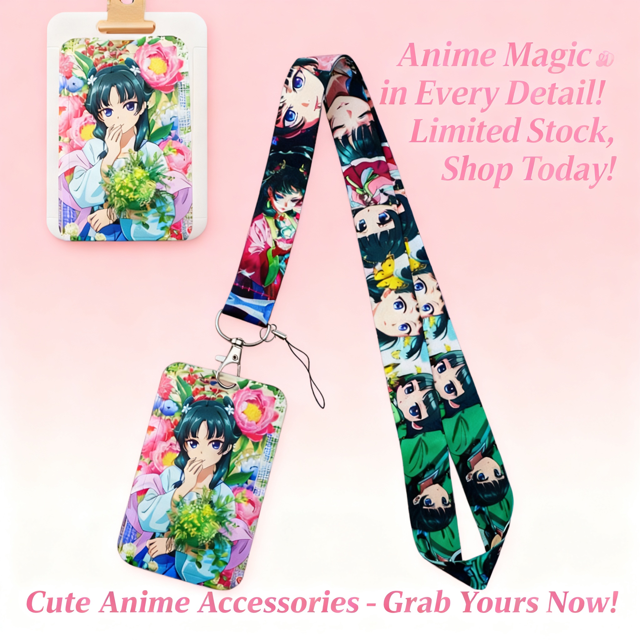 Cute Anime Girl Lanyard Neck S - Phone Accessories Crochet ulasan dan harga