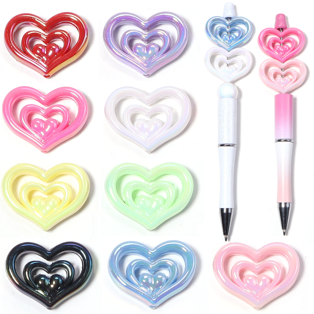 5pcs Acrylic Hollow Heart Bead - Phone Accessories Beads ulasan dan harga
