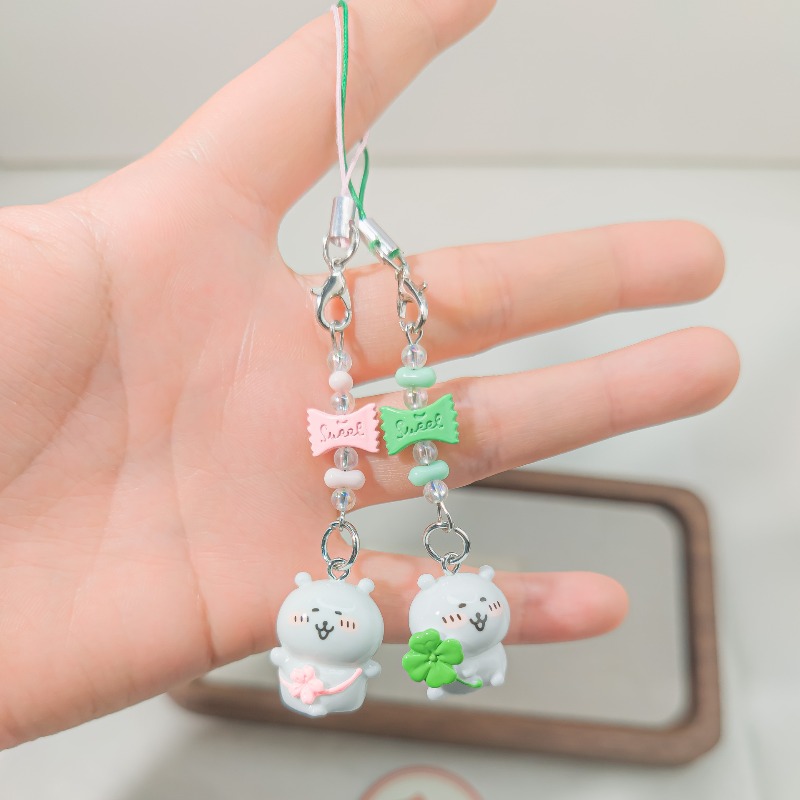 Cute Beaded Phone Strap Pink G - Phone Accessories Beads ulasan dan harga