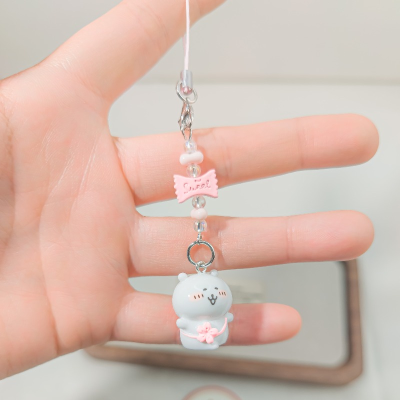 Cute Beaded Phone Strap Pink G - Phone Accessories Beads ulasan dan harga