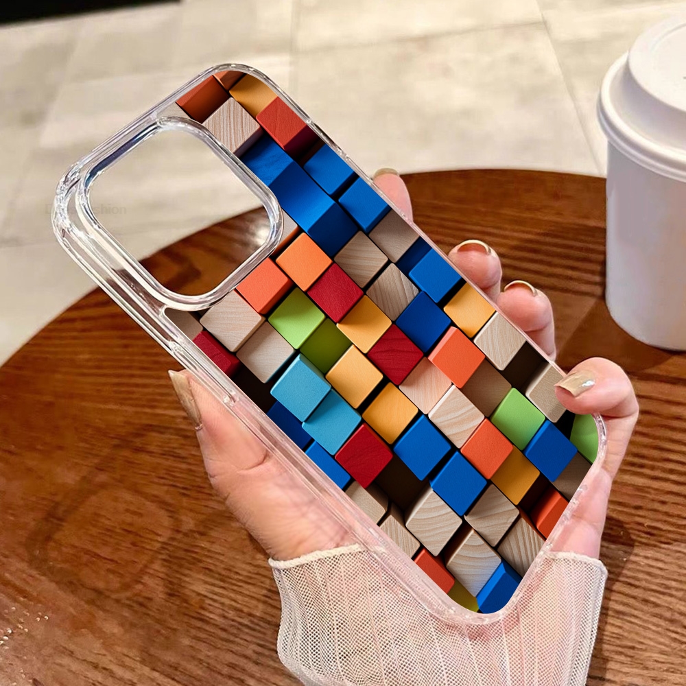 Colored Blocks Magnetic Wirele - Magnetic Phone Case ulasan dan harga