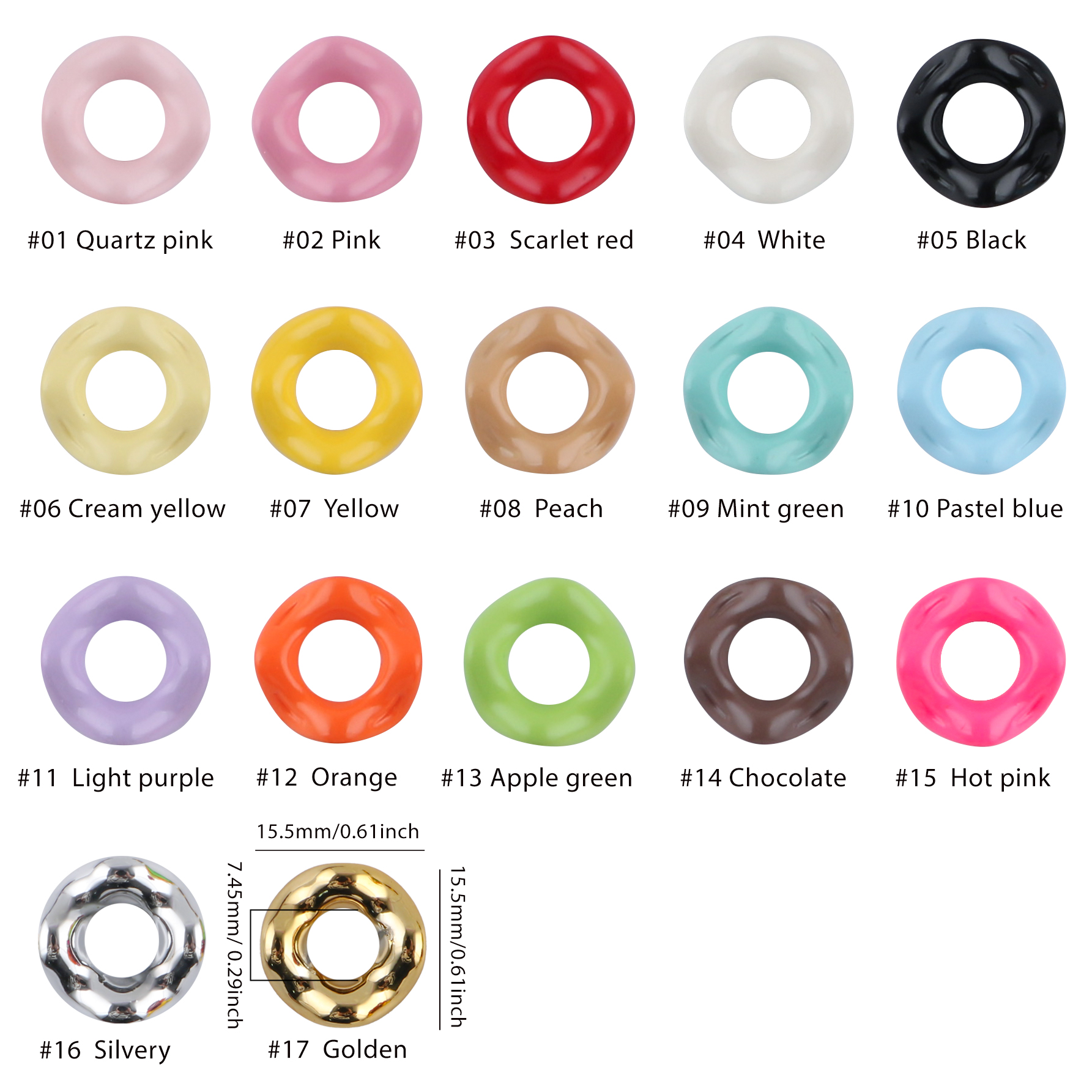 25Pcs15MM Wavy Big Hole Stack  - Phone Accessories Beads ulasan dan harga